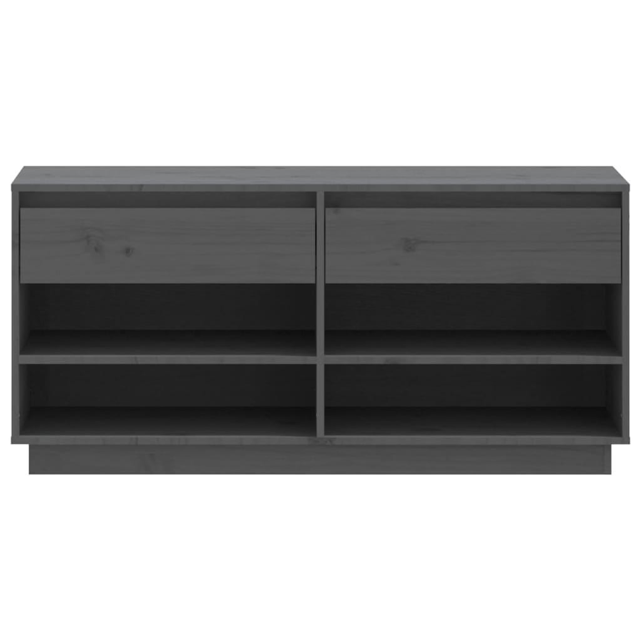 Voir la diapositive 5 : VIDAXL Armoire a chaussures Gris 110x34x52 cm Bois de pin massif