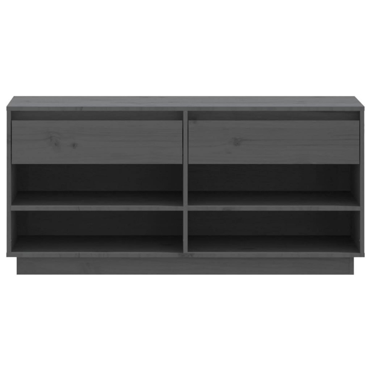 VIDAXL Armoire a chaussures Gris 110x34x52 cm Bois de pin massif