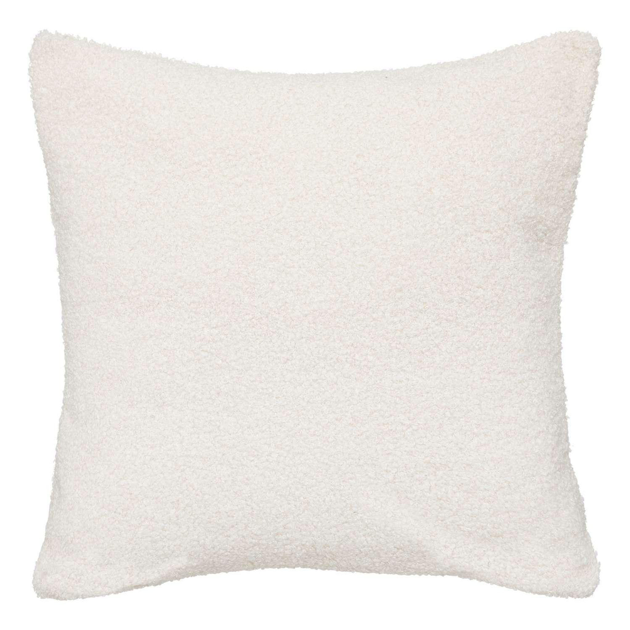 ATMOSPHERA Coussin déhoussable snowy - bouclette unie - 40 x 40 cm - ivoire