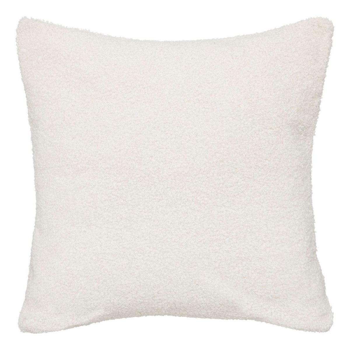 ATMOSPHERA Coussin déhoussable Snowy - Bouclette unie - 40 x 40 cm - Ivoire
