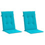 Voir la diapositive 3 : VIDAXL Coussins de chaise a dossier haut lot de 2 turquoise tissu