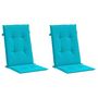 Voir la diapositive 3 : VIDAXL Coussins de chaise a dossier haut lot de 2 turquoise tissu