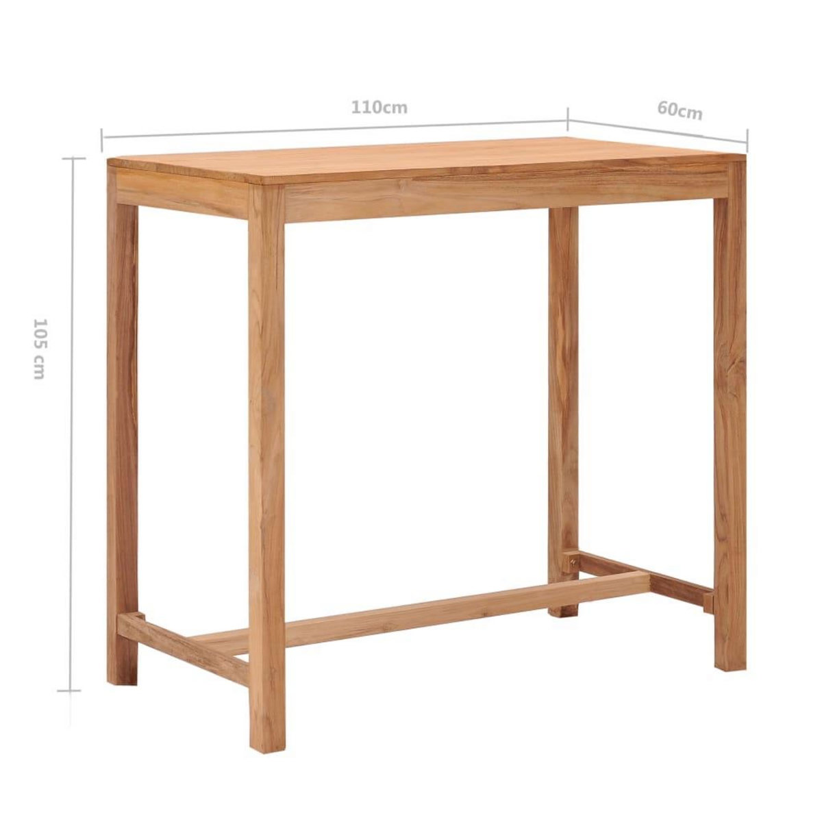 VIDAXL Table de bar de jardin 110x60x105 cm bois de teck solide