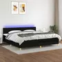 VIDAXL Sommier a lattes de lit et matelas et LED Noir 200x200 cm Tissu