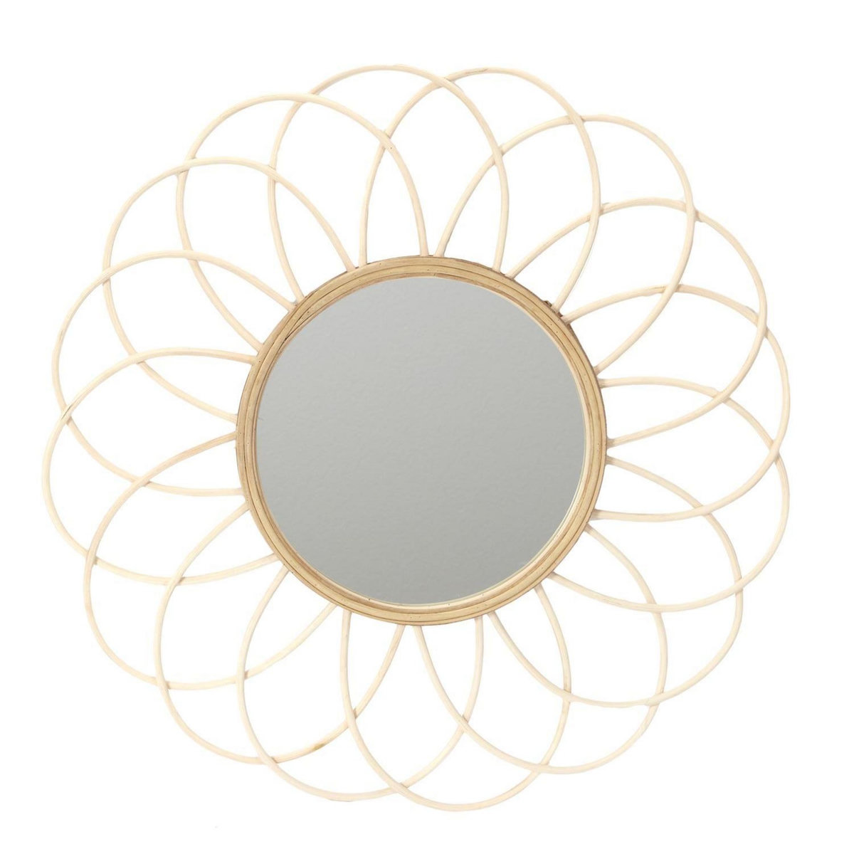 The Home Deco Factory Miroir Rosace en rotin - Diam 56 cm