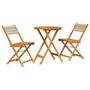 Voir la diapositive 2 : VIDAXL Ensemble de bistro 3 pcs beige polypropylene et bois massif