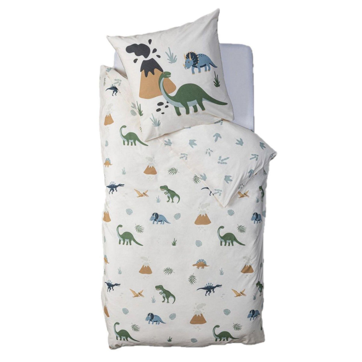 ATMOSPHERA Parure de lit réversible enfant motifs dinosaures - 140 x 200 cm