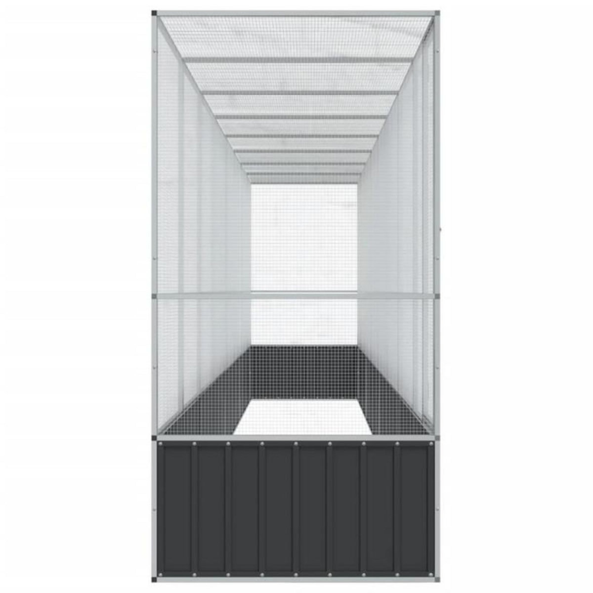 VIDAXL Volière avec extension argenté 834,5x107x212 cm acier