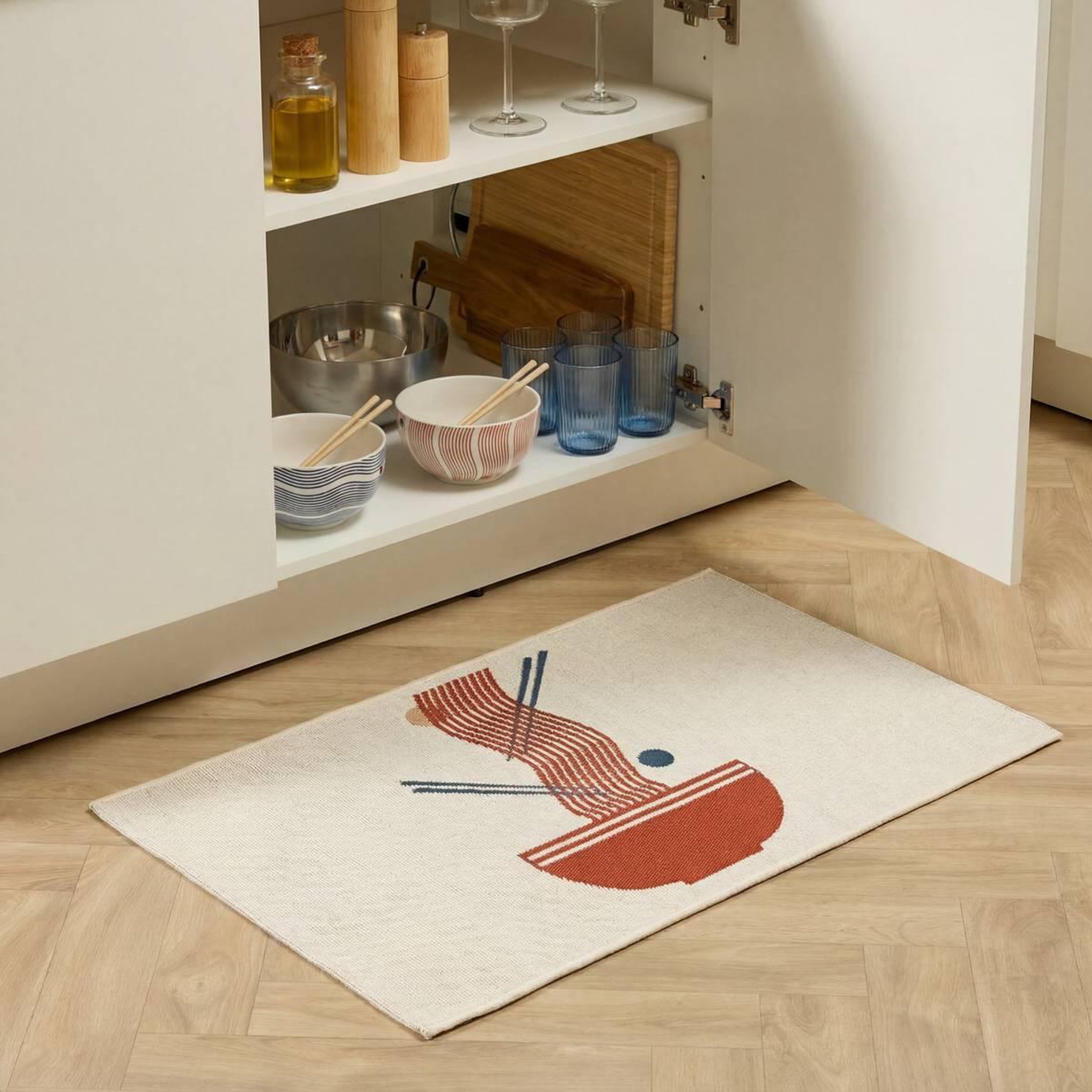 Voir la diapositive 6 : ATMOSPHERA Tapis de Cuisine Antidérapant  Nippon Line  60x90cm Blanc