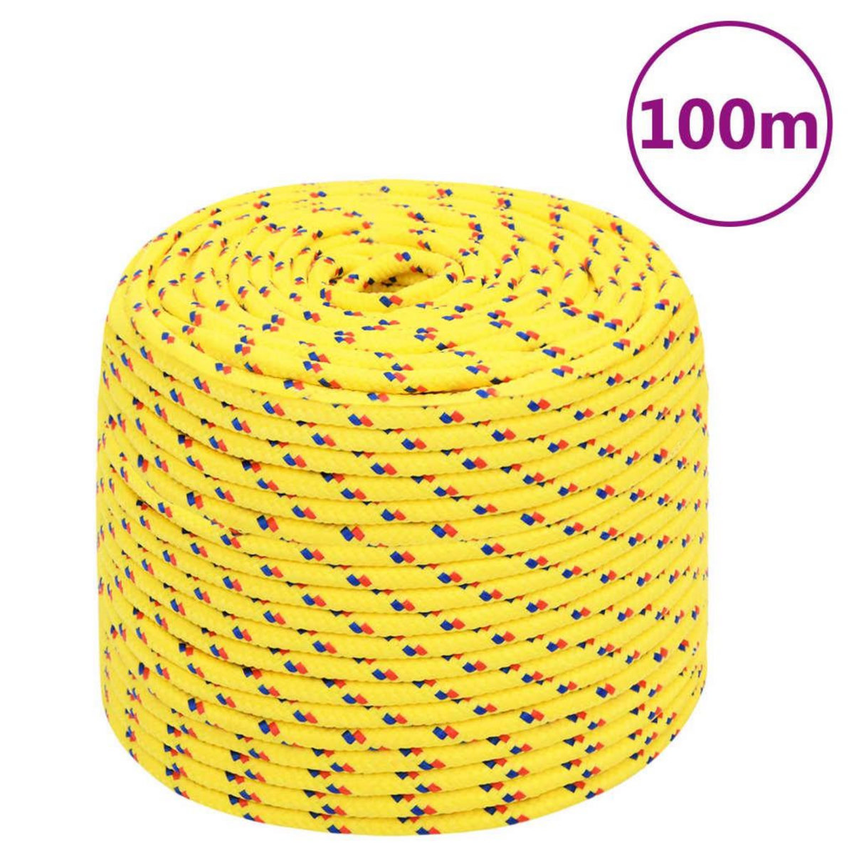 VIDAXL Corde de bateau Jaune 8 mm 100 m Polypropylene