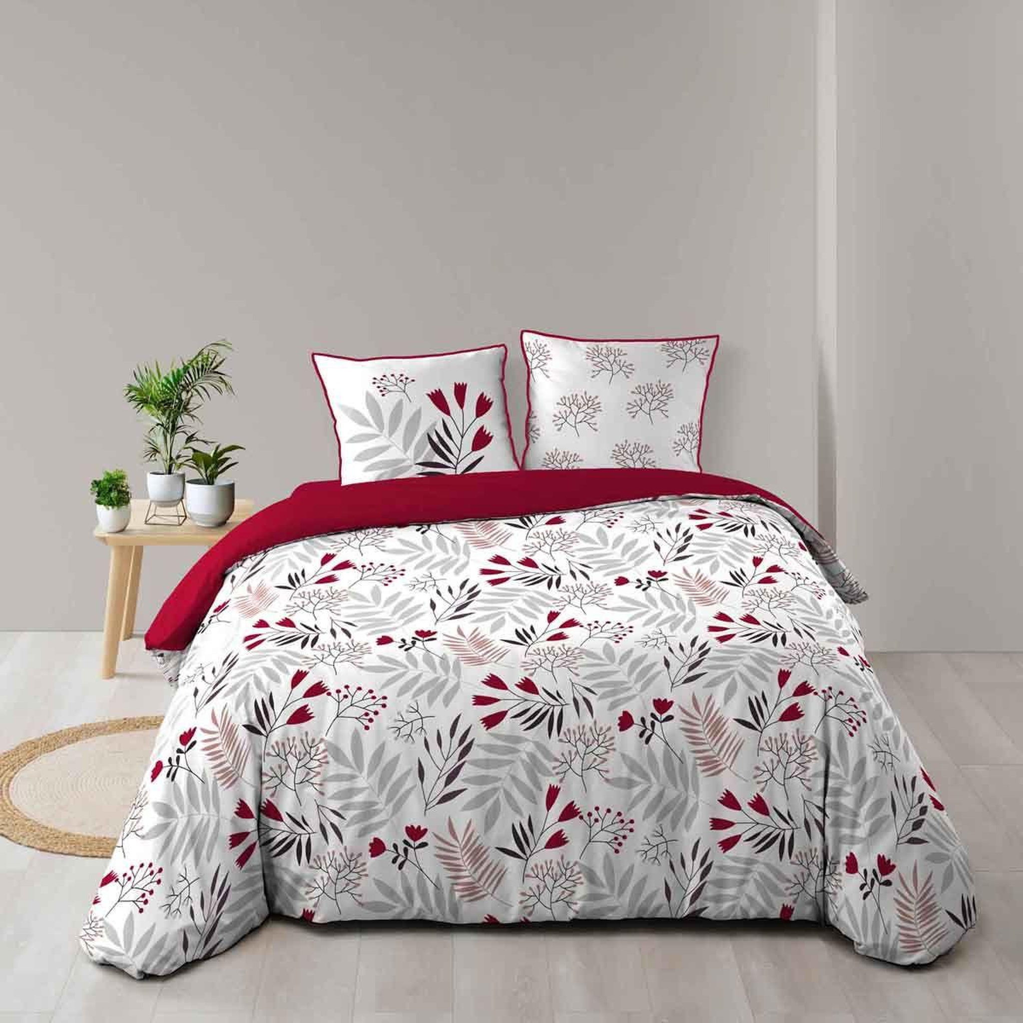Voir la diapositive 1 : Douceur d'Intérieur Parure de lit 3 pièces  clémence  240x220cm blanc