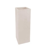 Eda Pot de fleurs carré Haut Volcania - 39,5 x 39,5 x 80 cm - 31 L - Beige calcaire - Eda