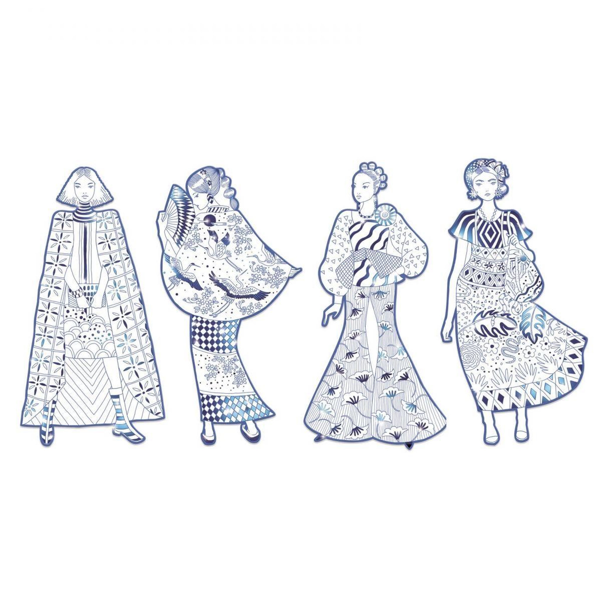 Voir la diapositive 2 : Djeco Coloriage mode laura et ses amies