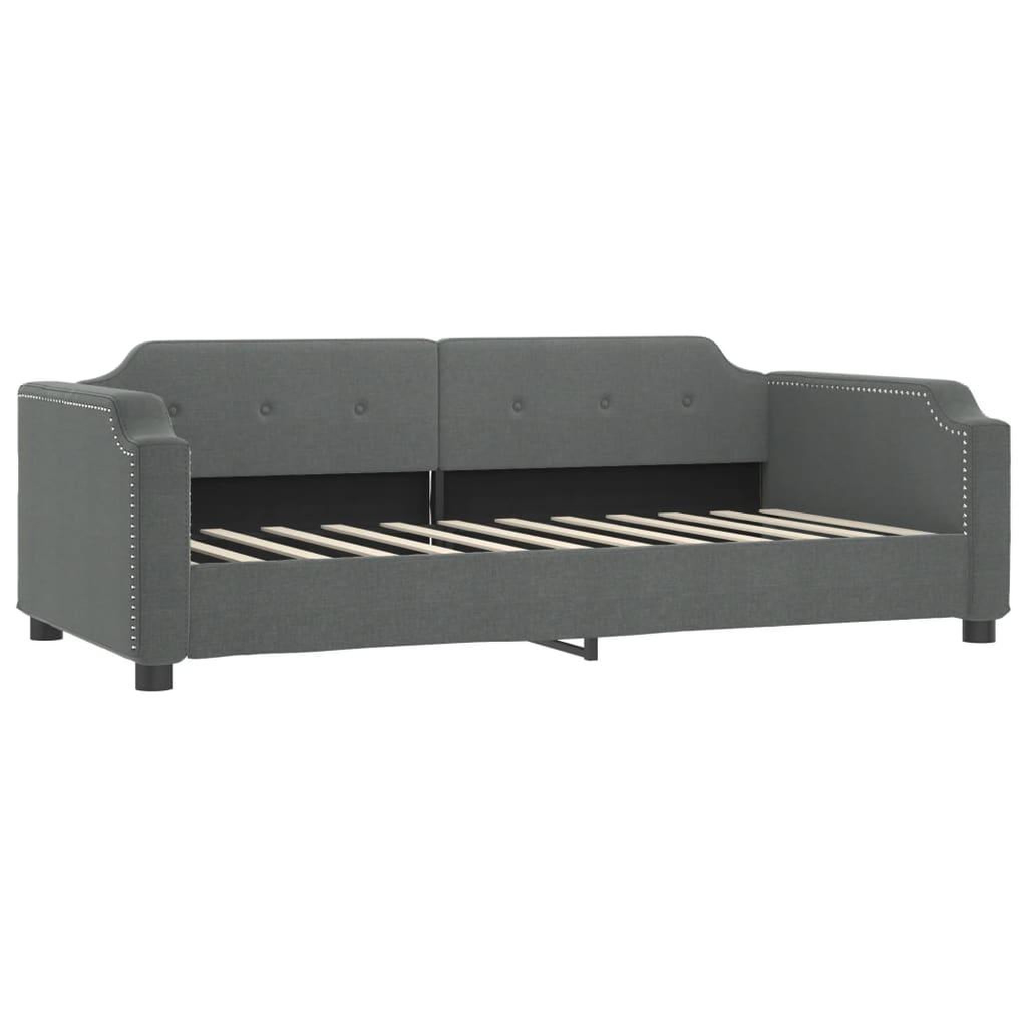 Voir la diapositive 5 : VIDAXL Lit de jour avec gigogne sans matelas gris fonce 90x200 cm
