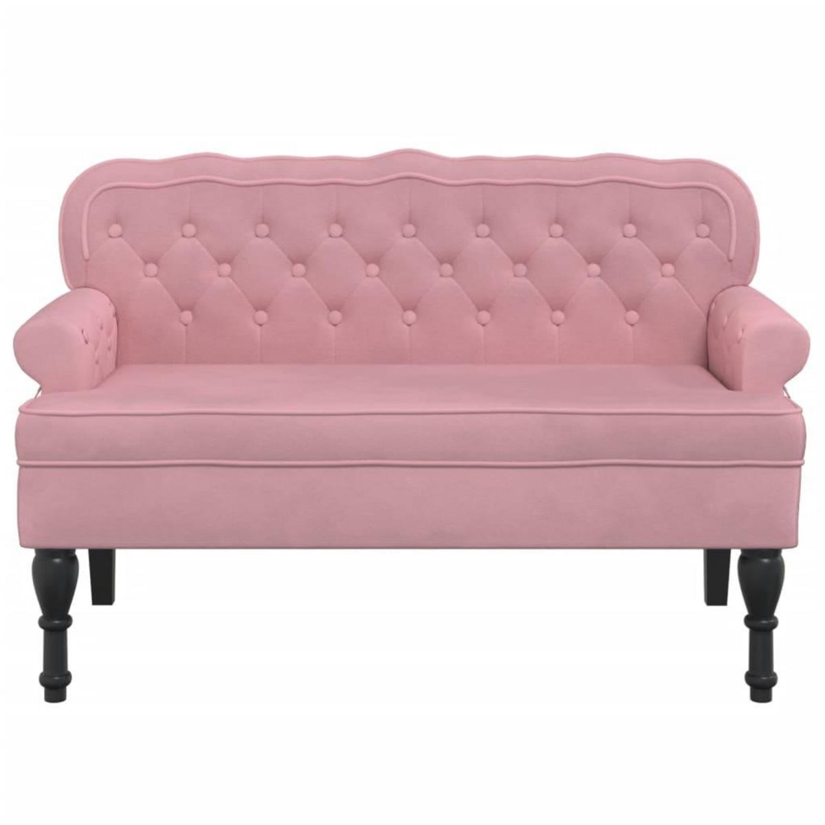VIDAXL Banc avec dossier rose 119,5x64,5x75 cm velours