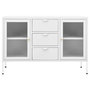 Voir la diapositive 3 : VIDAXL Buffet Blanc 105x35x70 cm Acier et verre trempe