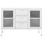 Voir la diapositive 3 : VIDAXL Buffet Blanc 105x35x70 cm Acier et verre trempe