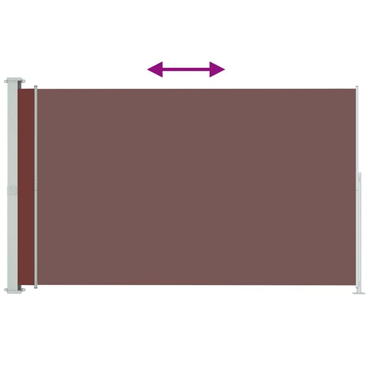 VIDAXL Auvent lateral retractable de patio 180x300 cm Marron