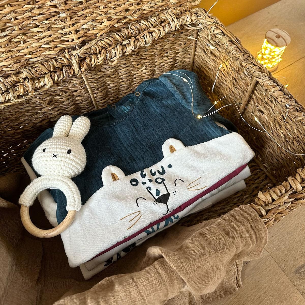 Petit Béguin Pyjama bébé en velours Borneo