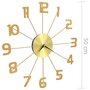 Voir la diapositive 6 : VIDAXL Horloge murale Metal 50 cm Dore