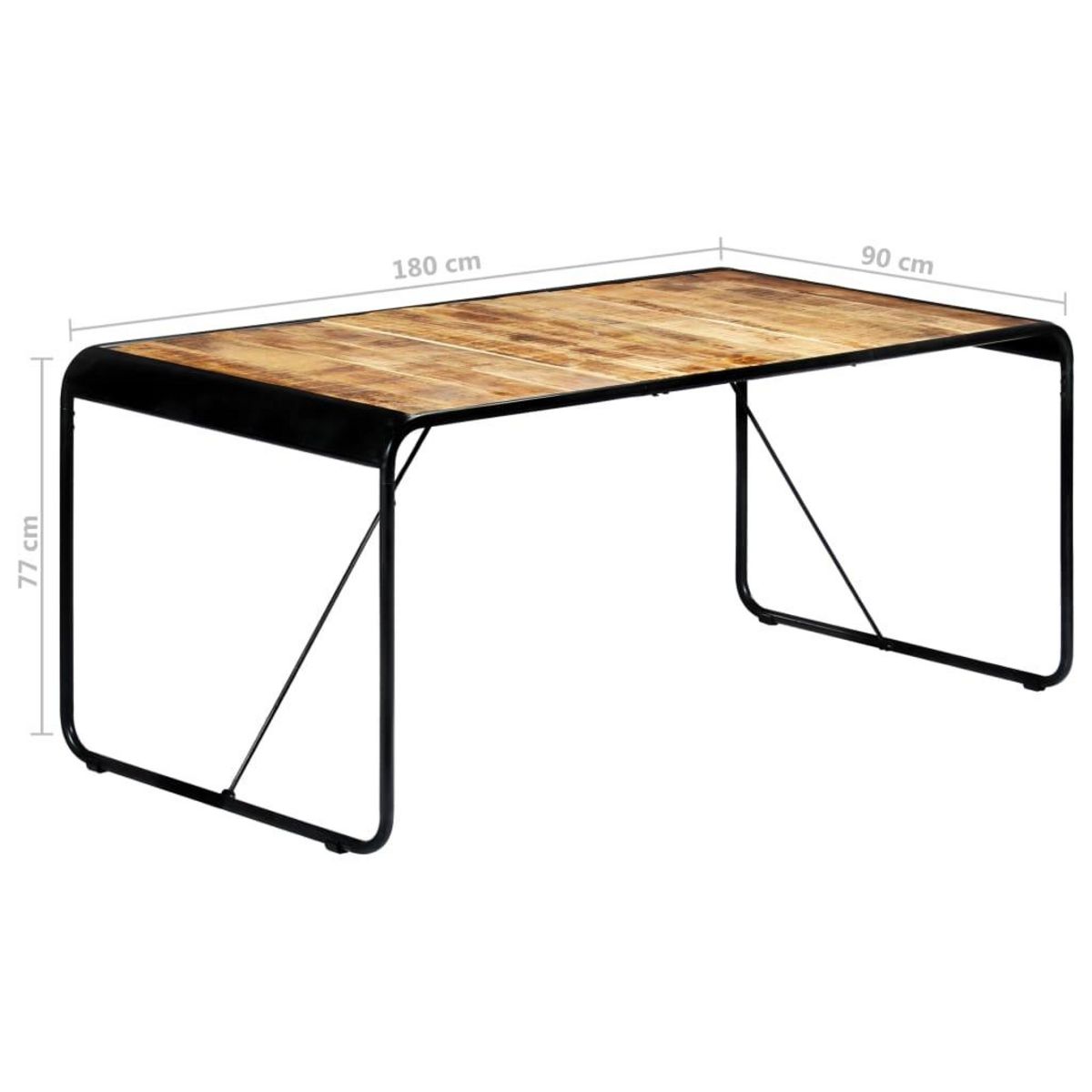 VIDAXL Table de salle a manger 180x90x76 cm Bois de manguier brut