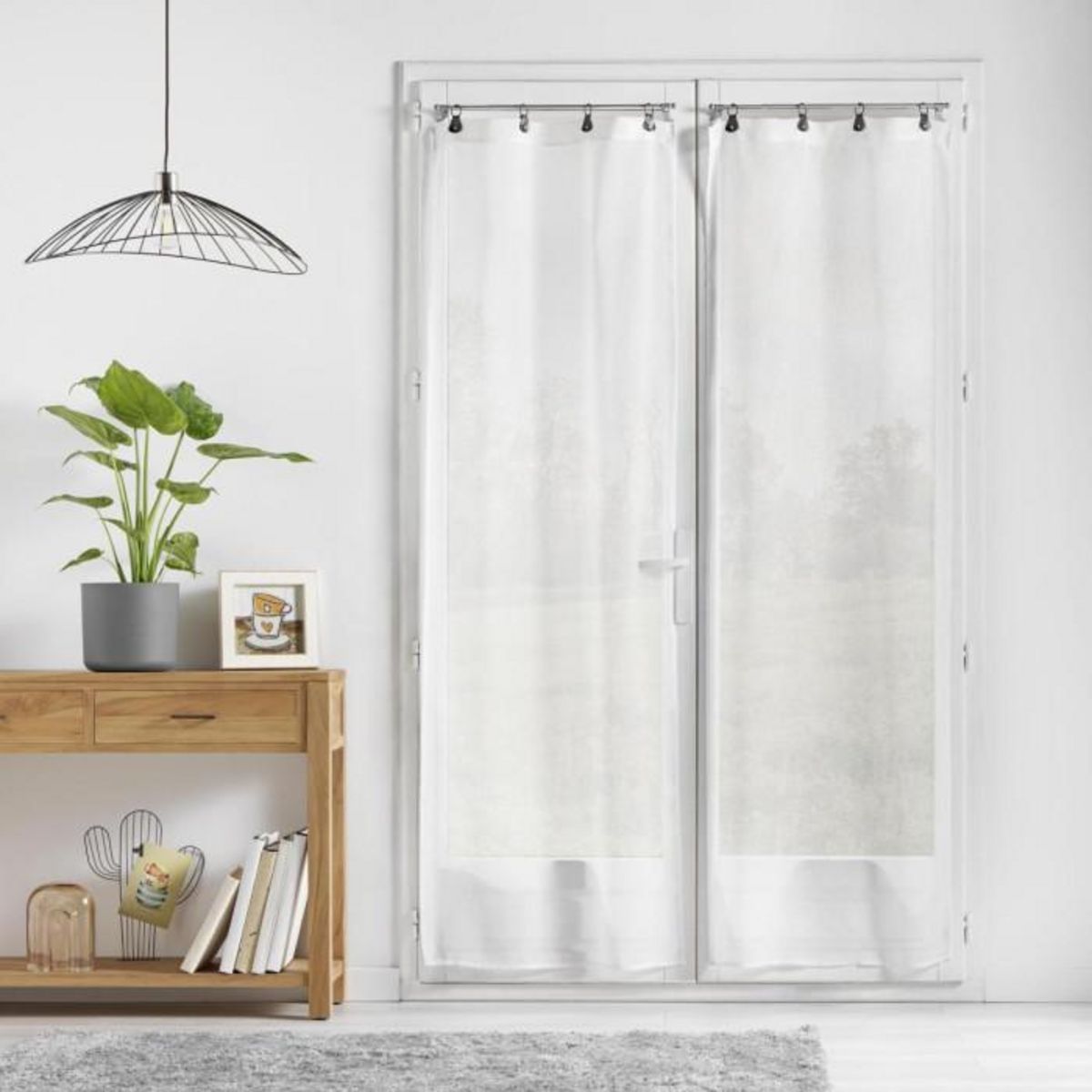 Paris Prix Paire de Voilage à Anneaux  Linka  70x200cm Blanc