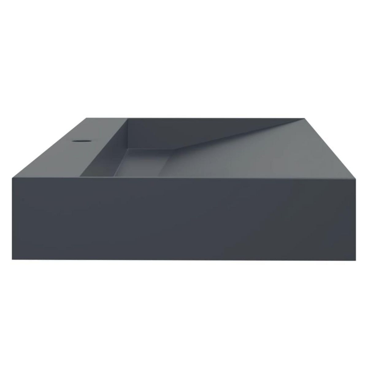 VIDAXL Vasque 120x46x11 cm fonte minerale/marbre anthracite