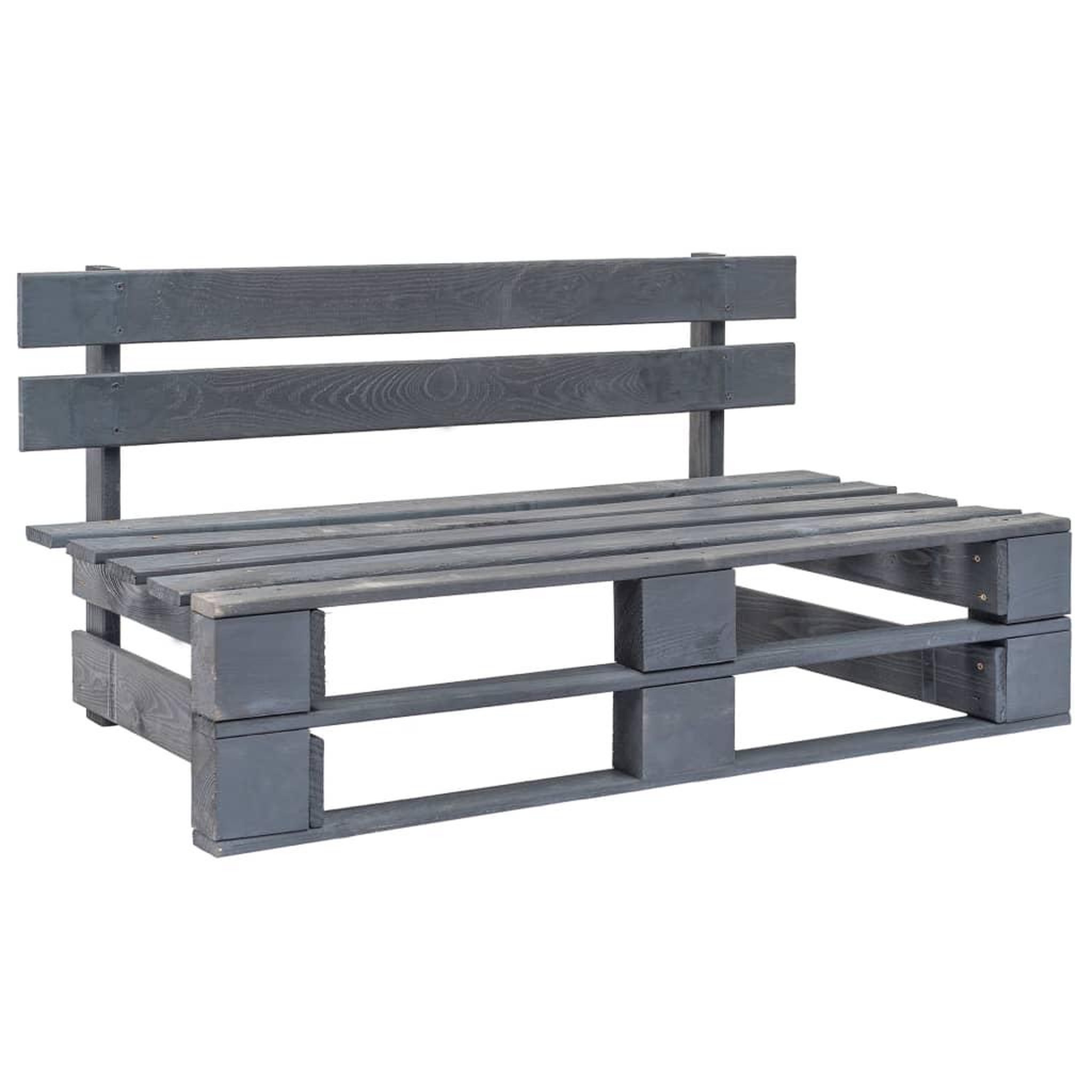 Voir la diapositive 1 : VIDAXL Banc palette de jardin bois gris