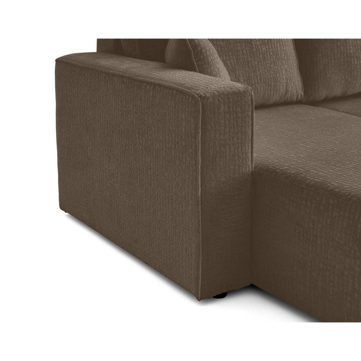 BEST MOBILIER Topaze - canapé panoramique en u - 7 places - convertible avec coffre - en tissu velours relief