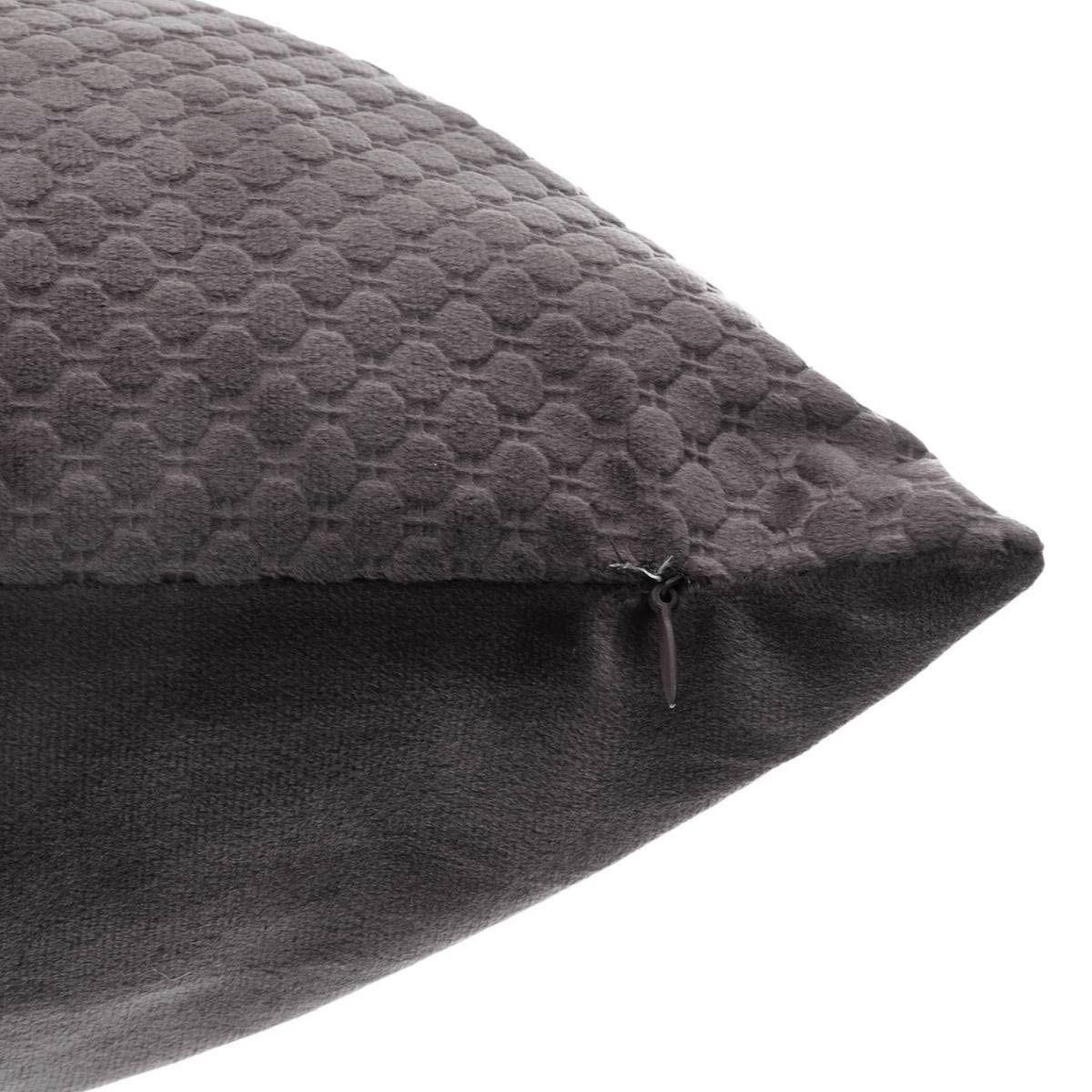 Voir la diapositive 3 : ATMOSPHERA Coussin déhoussable velours  bulle  45x45cm gris