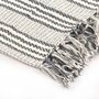VIDAXL Couverture coton a rayures 220x250 cm Gris et Blanc