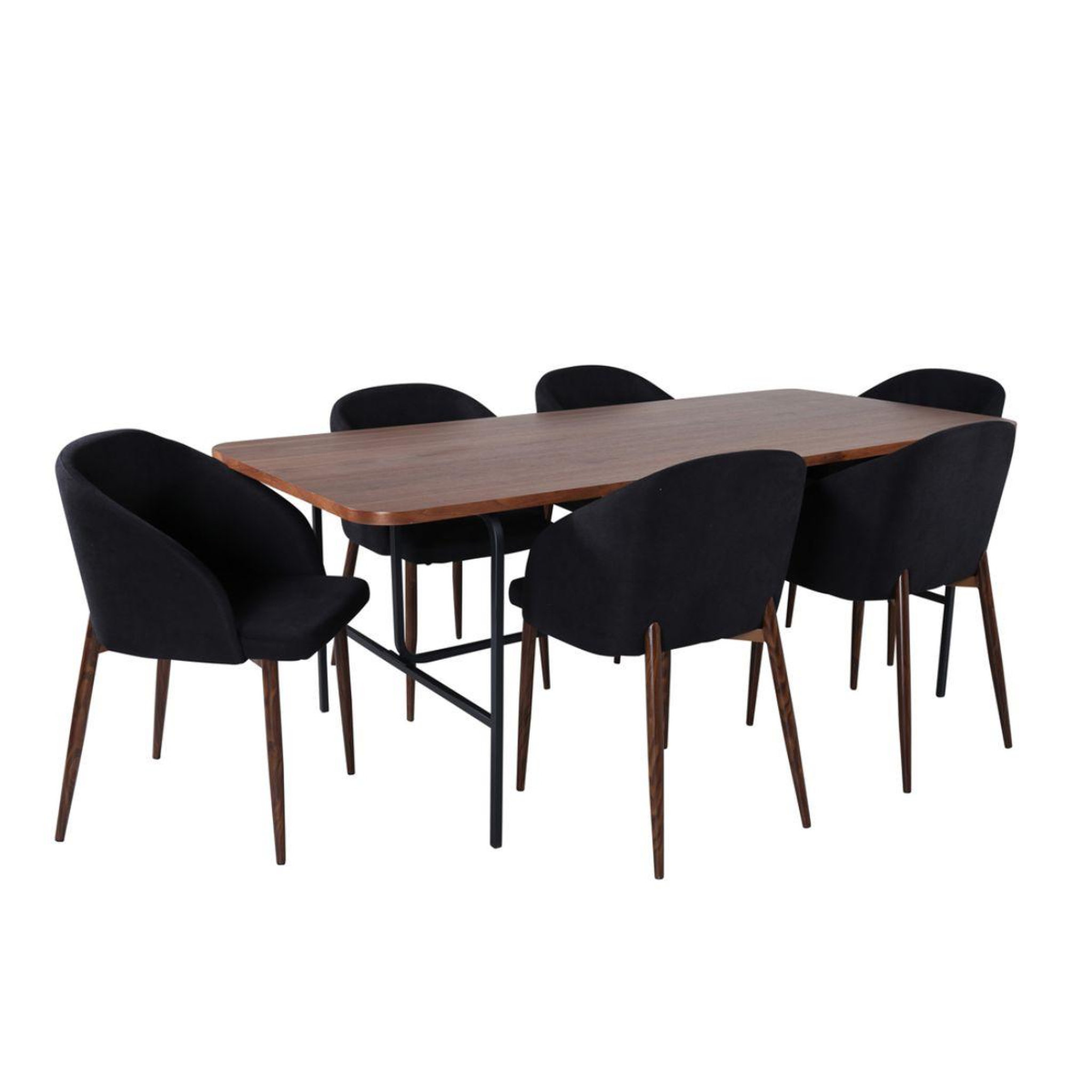 Paris Prix Ensemble table à manger & 6 chaises  uno & arch  200cm noir & marron