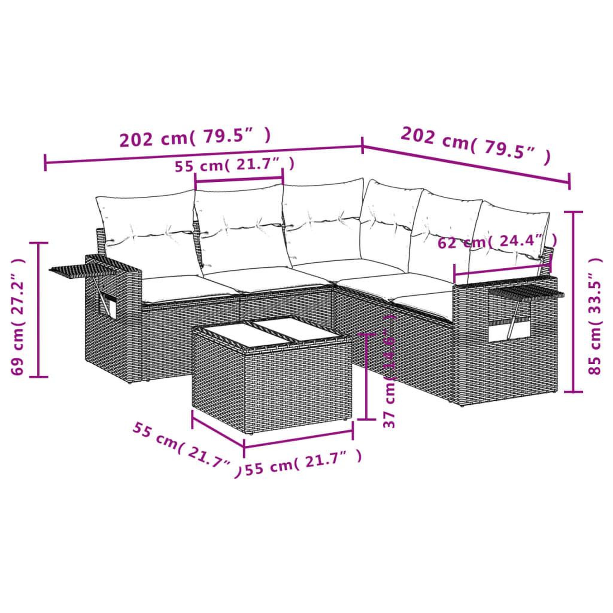 Voir la diapositive 6 : VIDAXL Salon de jardin 6 pcs avec coussins noir resine tressee