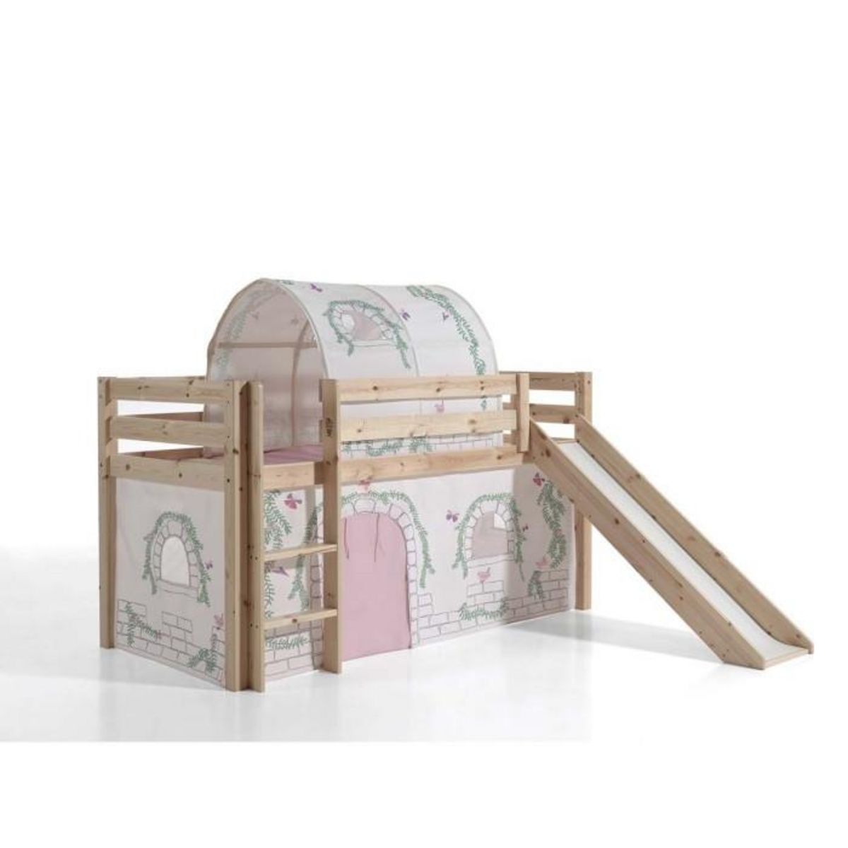 Paris Prix Pack - Lit Enfant Toboggan, Tente & Tunnel  Pino Birdy  Naturel
