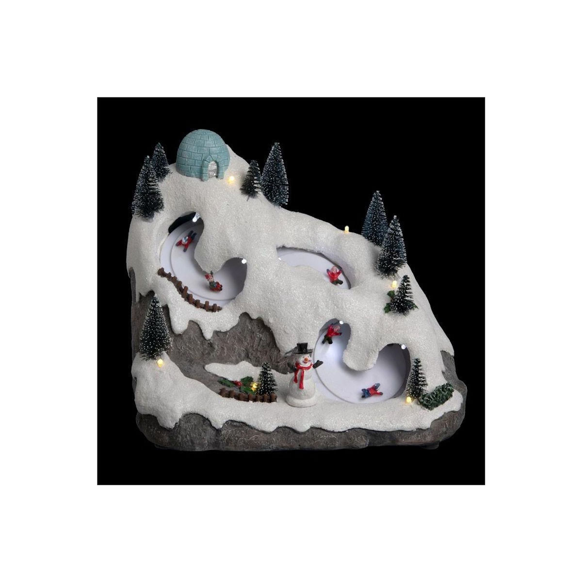 FEERIC LIGHT & CHRISTMAS Village de Noël Luge  Montagne  27cm Multicolore
