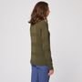 Voir la diapositive 2 : IN EXTENSO Pull col rond vert kaki femme