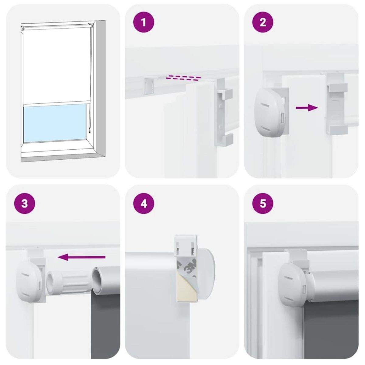 VIDAXL Store enrouleur occultant blanc casse 90x210cm largeur du tissu