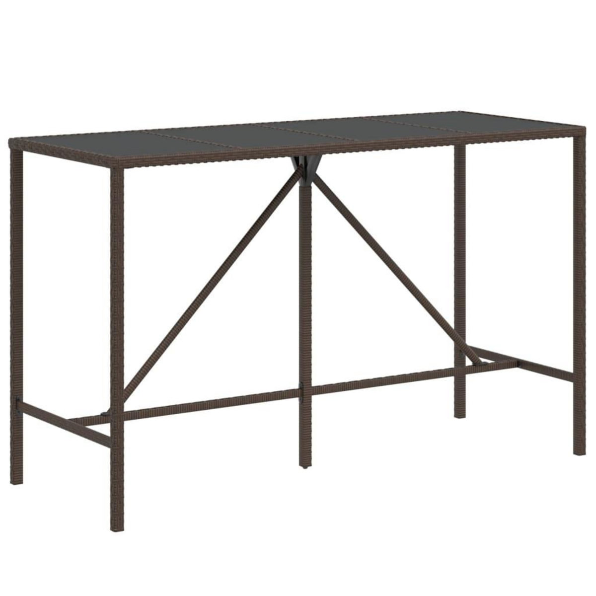 VIDAXL Ensemble de bar de jardin 9 pcs avec coussins marron poly rotin