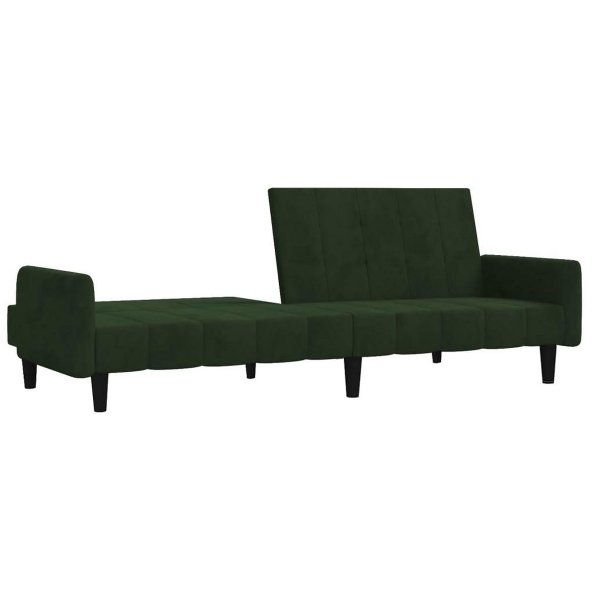 VIDAXL Canape-lit a 2 places vert fonce velours