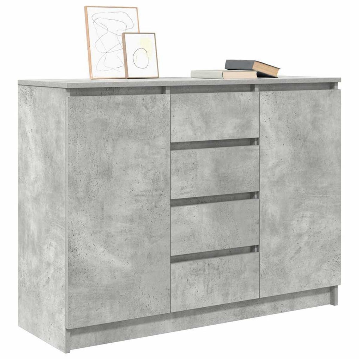 VIDAXL Buffet avec tiroirs gris beton 100,5x35x76 cm bois d'ingenierie