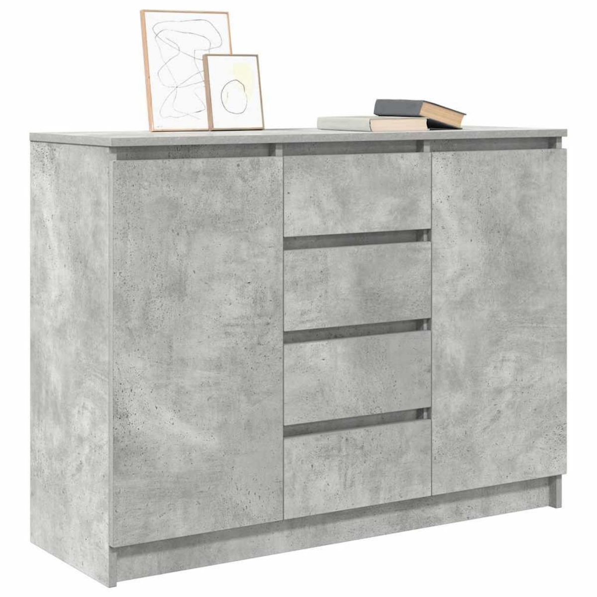 VIDAXL Buffet avec tiroirs gris beton 100,5x35x76 cm bois d'ingenierie