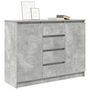 Voir la diapositive 4 : VIDAXL Buffet avec tiroirs gris beton 100,5x35x76 cm bois d'ingenierie
