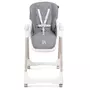 BEBELISSIMO Bebelissimo - Chaise haute évolutive bébé - Pliable - Compacte - Réglable hauteur - De 6 mois à 3 ans (15kg) - gris