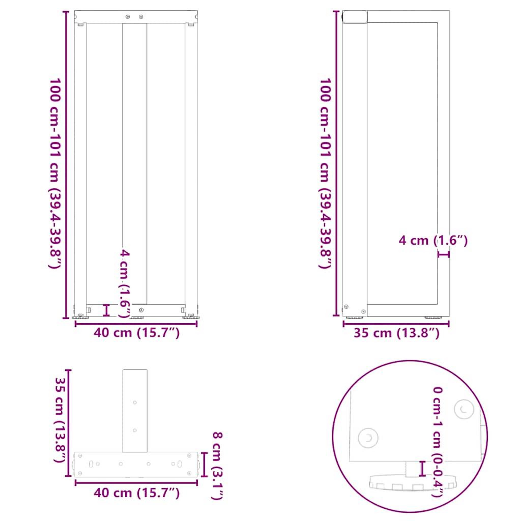 Voir la diapositive 6 : VIDAXL Pieds de table de bar forme de T 2 pcs anthracite acier