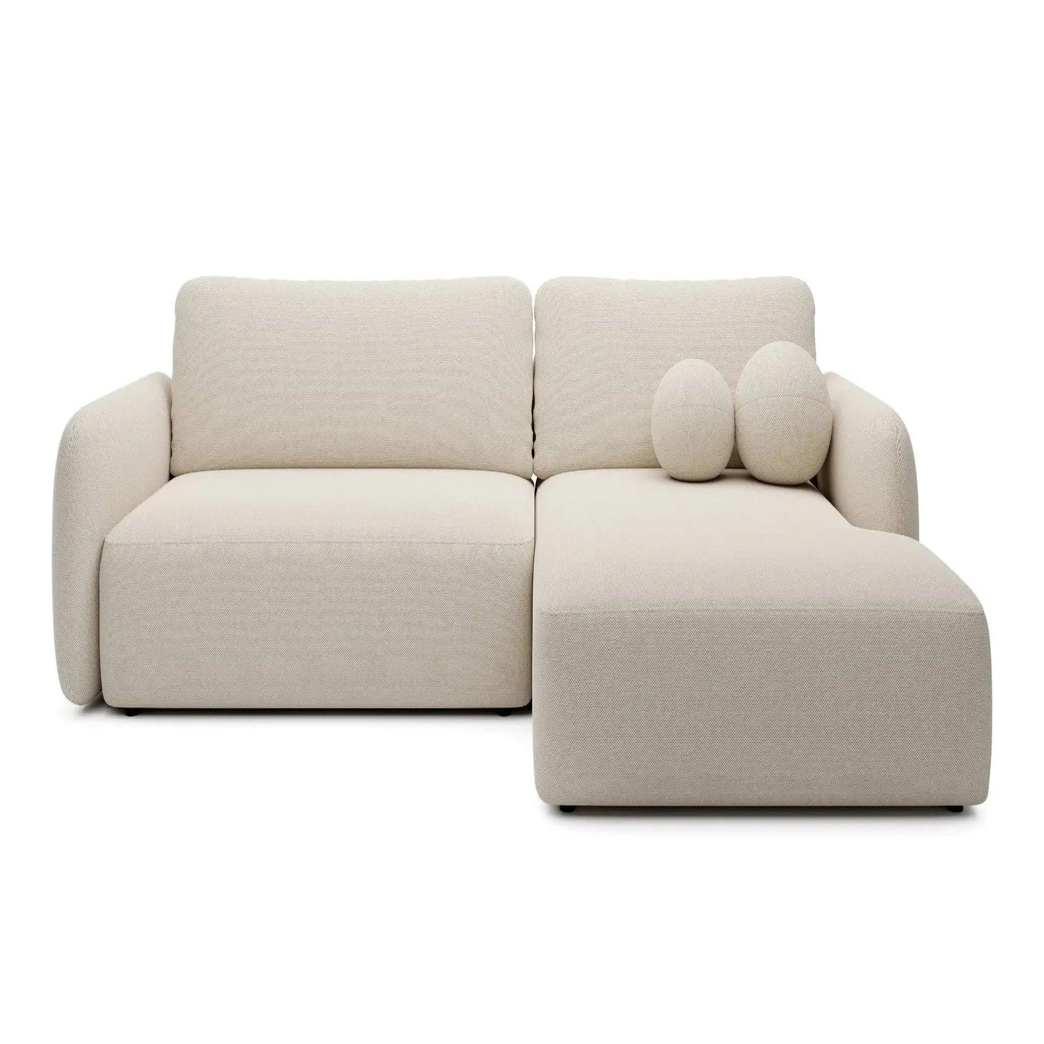 CASANOVA PARIS Gigi - canapé d'angle convertible tissu bouclette. Coloris disponibles : Orange, Gris, Vert, Bleu, Beige