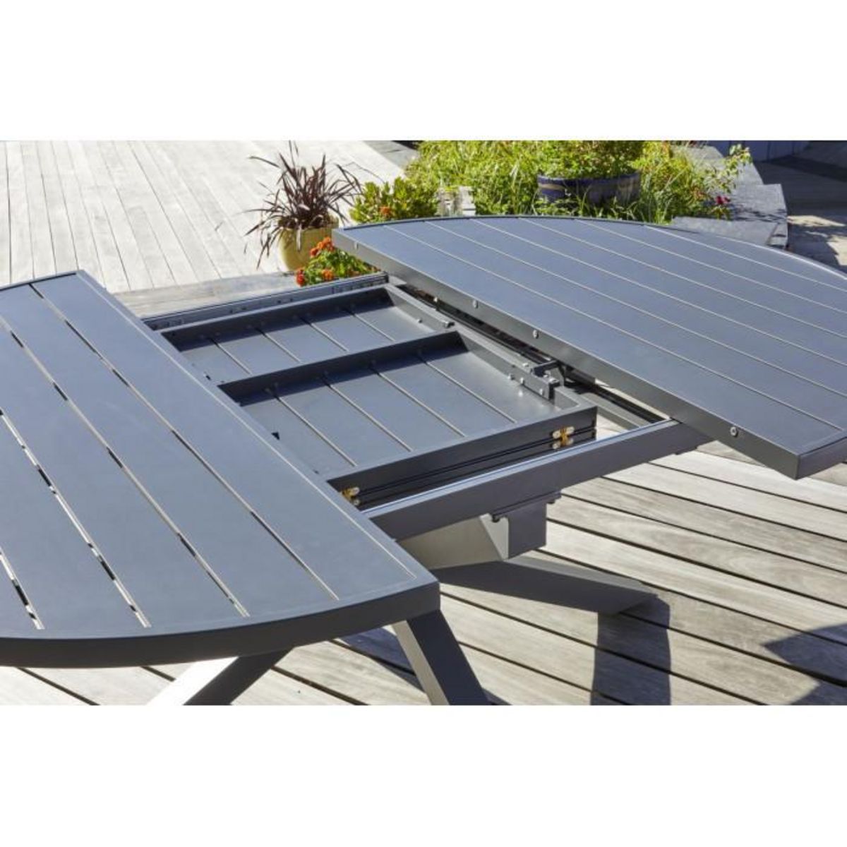 Paris Prix Table de jardin Extensible  Pelosa  145-199cm Gris Anthracite