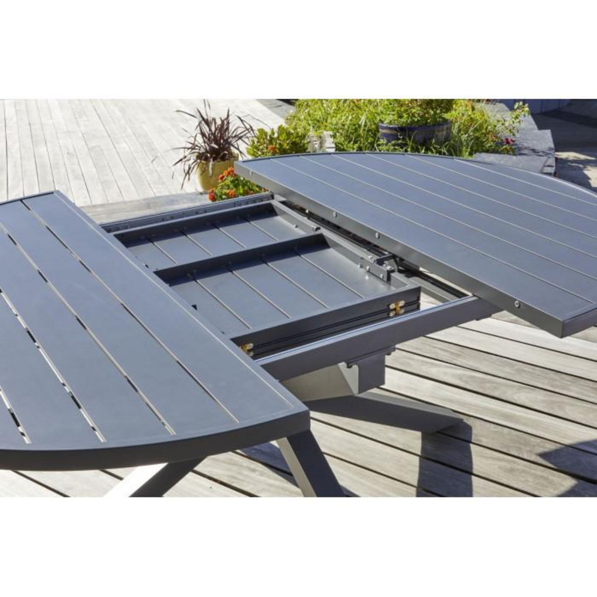 Paris Prix Table de jardin Extensible  Pelosa  145-199cm Gris Anthracite