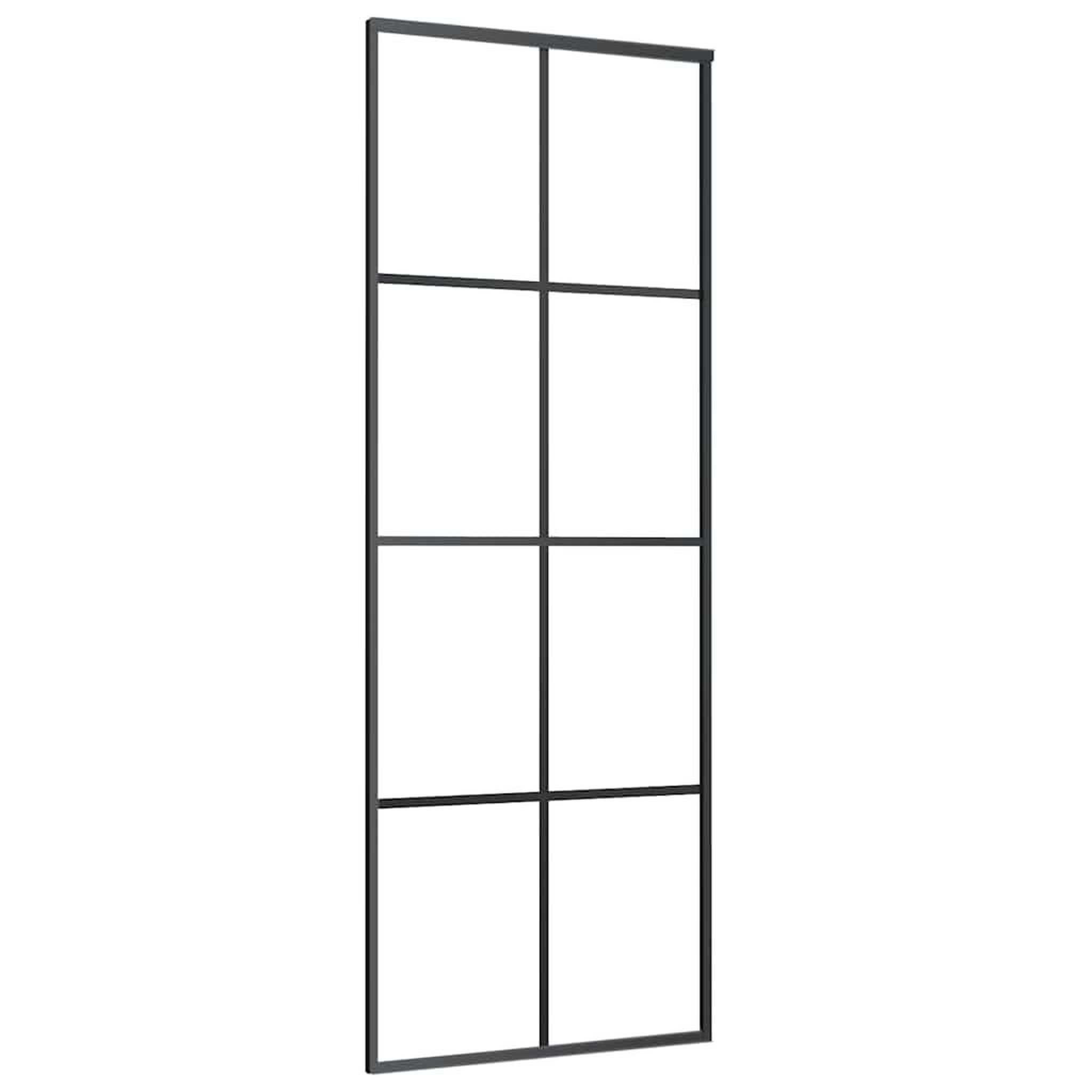 Voir la diapositive 5 : VIDAXL Porte coulissante kit de quincaillerie noir 76x205 cm verre ESG