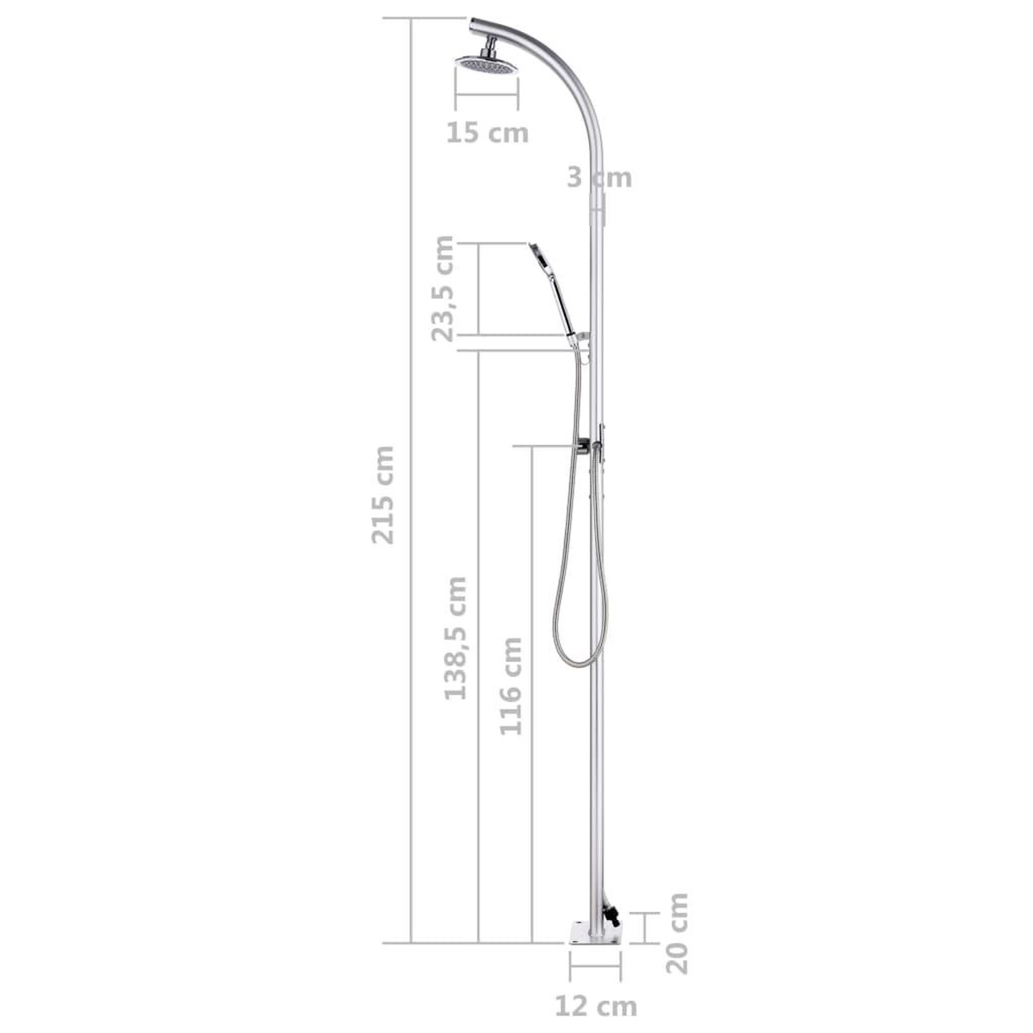 Voir la diapositive 6 : VIDAXL Douche de jardin avec base marron 220 cm Aluminium