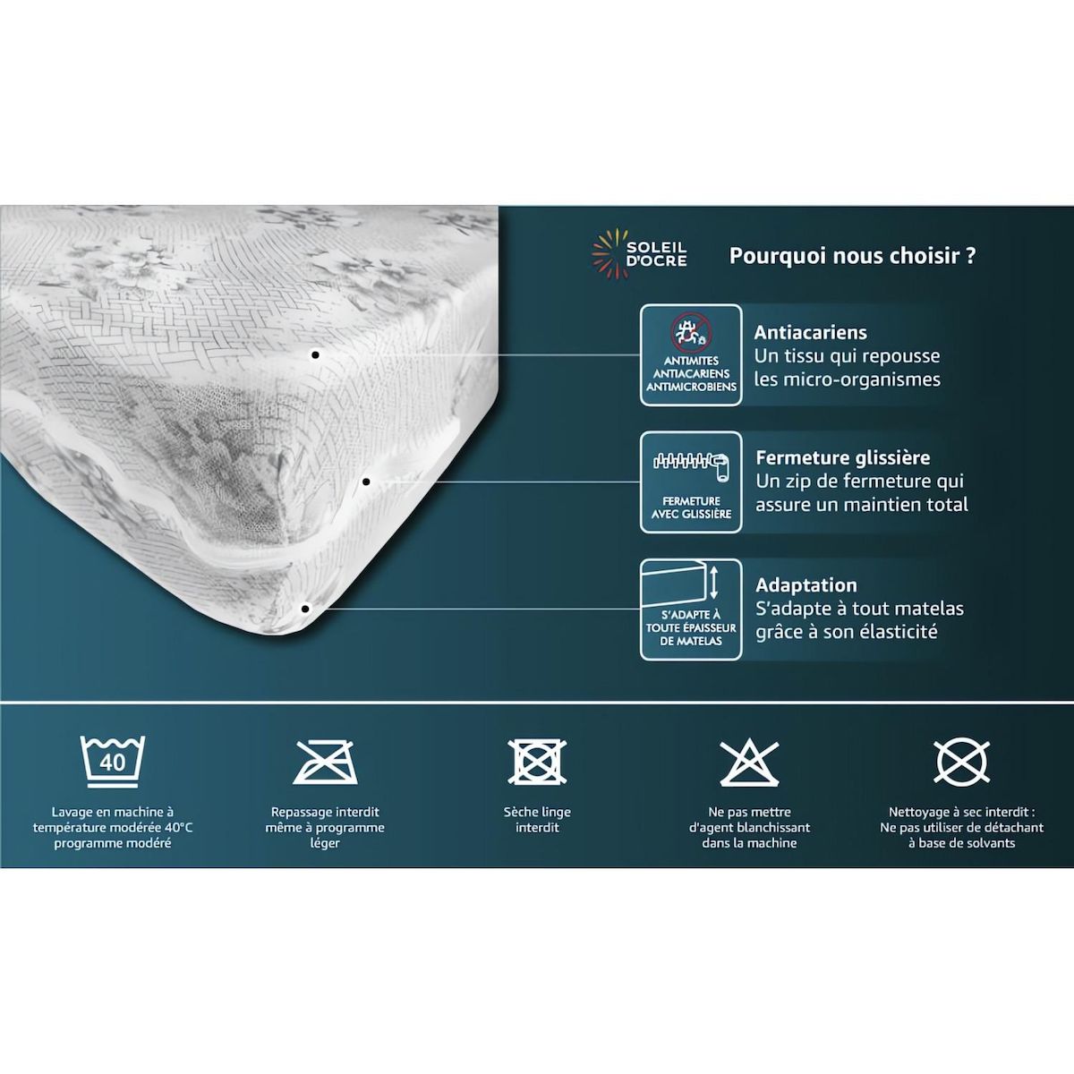 SOLEIL D'OCRE Housse rénove matelas, par Soleil d'ocre